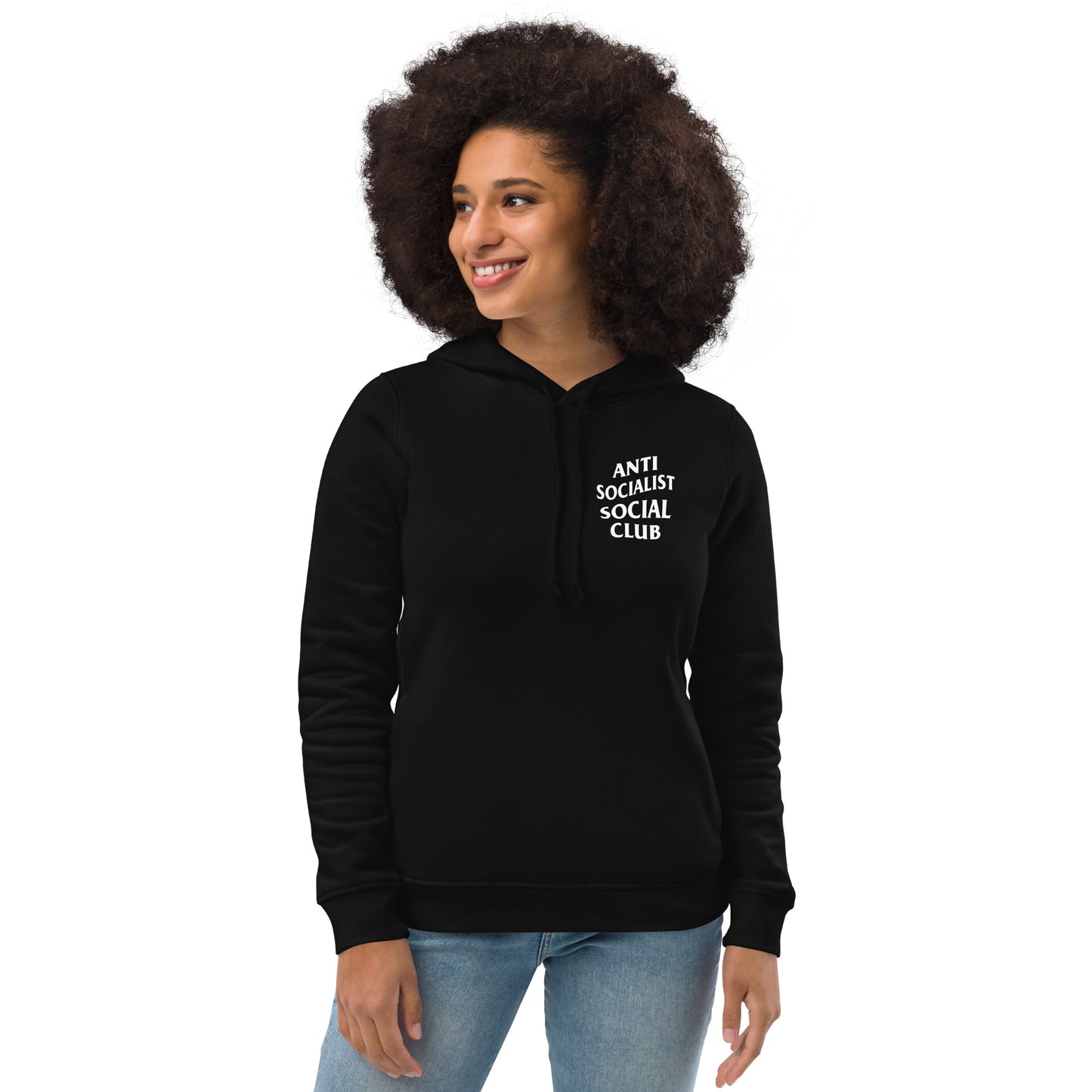 Anti socialist Women's eco fitted hoodie