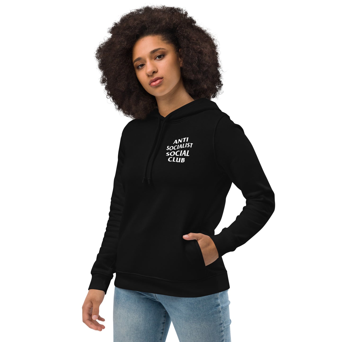 Anti socialist Women's eco fitted hoodie